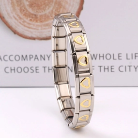 Wholesale Stainless Steel Gold Peach Heart Bracelet