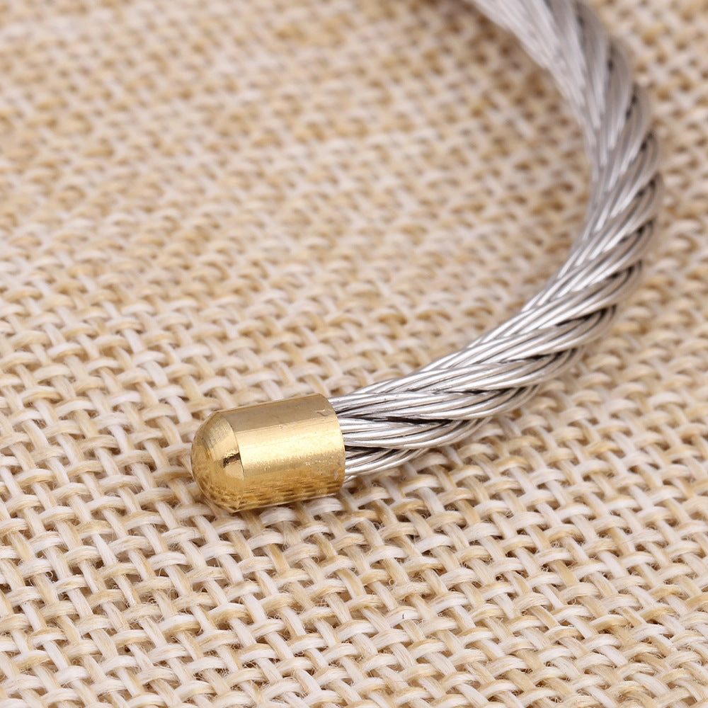 Wholesale Stainless Steel Gold-plated Dual Color Bracelets