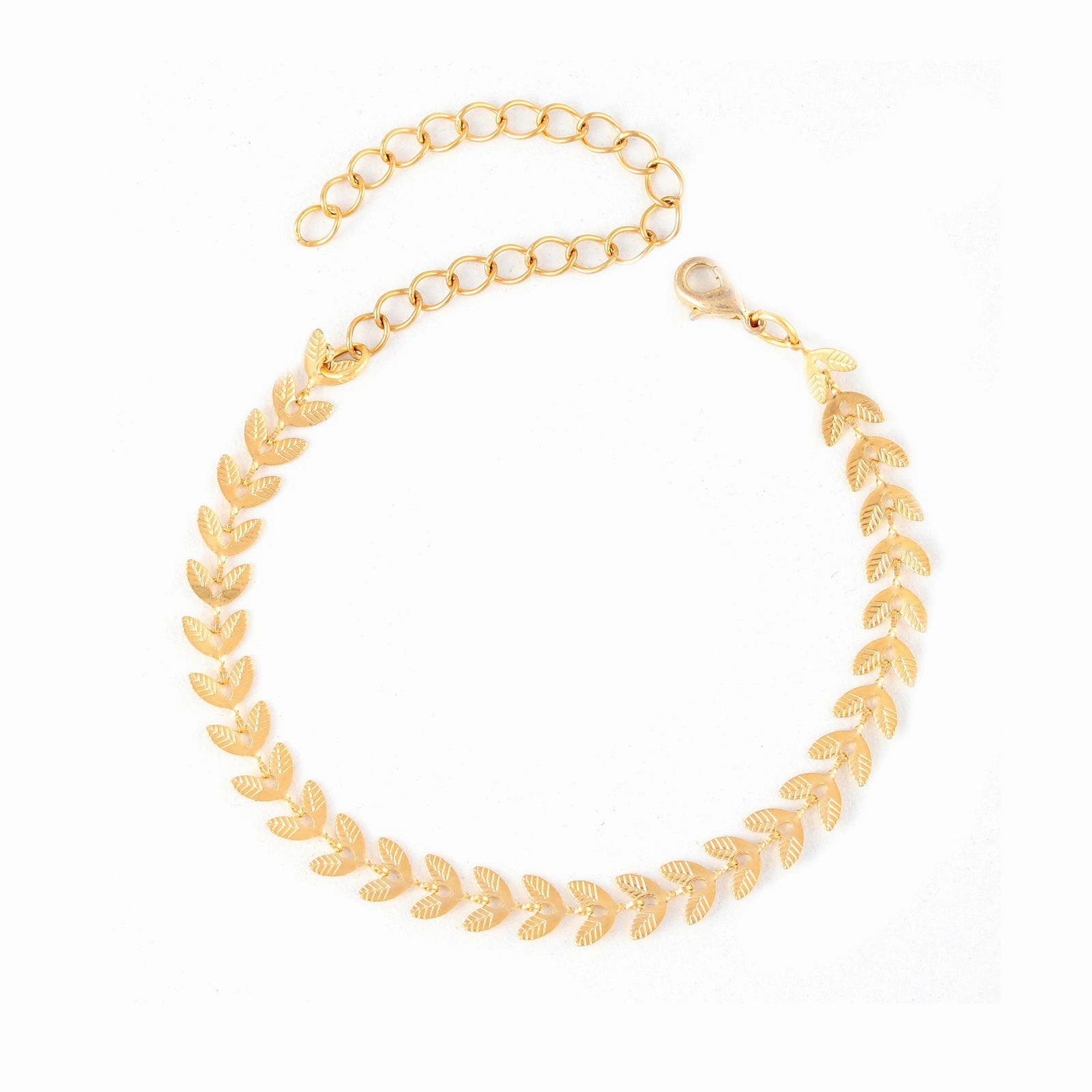 Wholesale Stainless Steel Gold Plated Leaf Bracelet