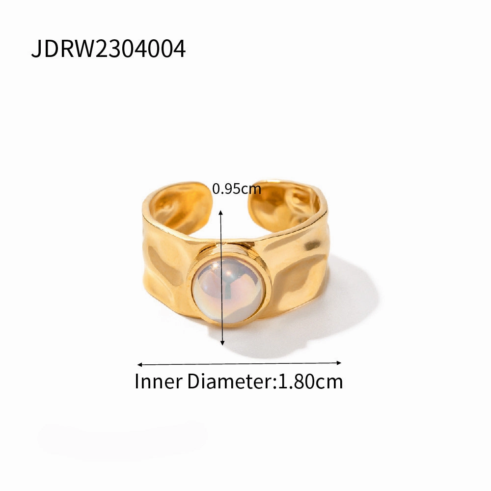 Wholesale Stainless Steel Gold-plated Magic Mermaid Bead Ring