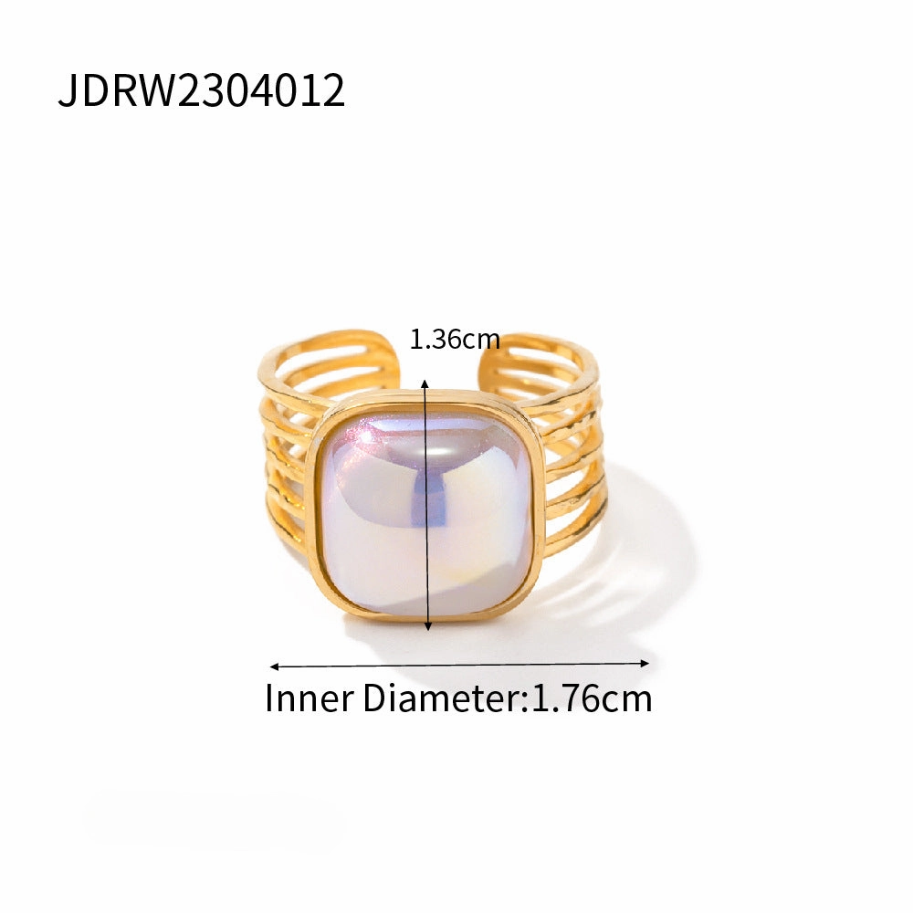 Wholesale Stainless Steel Gold-plated Magic Mermaid Bead Ring