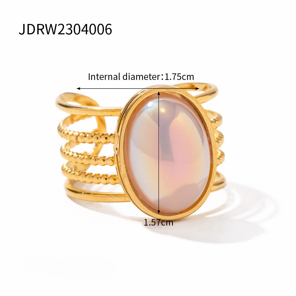 Wholesale Stainless Steel Gold-plated Magic Mermaid Bead Ring