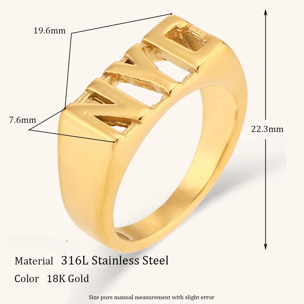 Wholesale Stainless Steel Gold Plated Ring