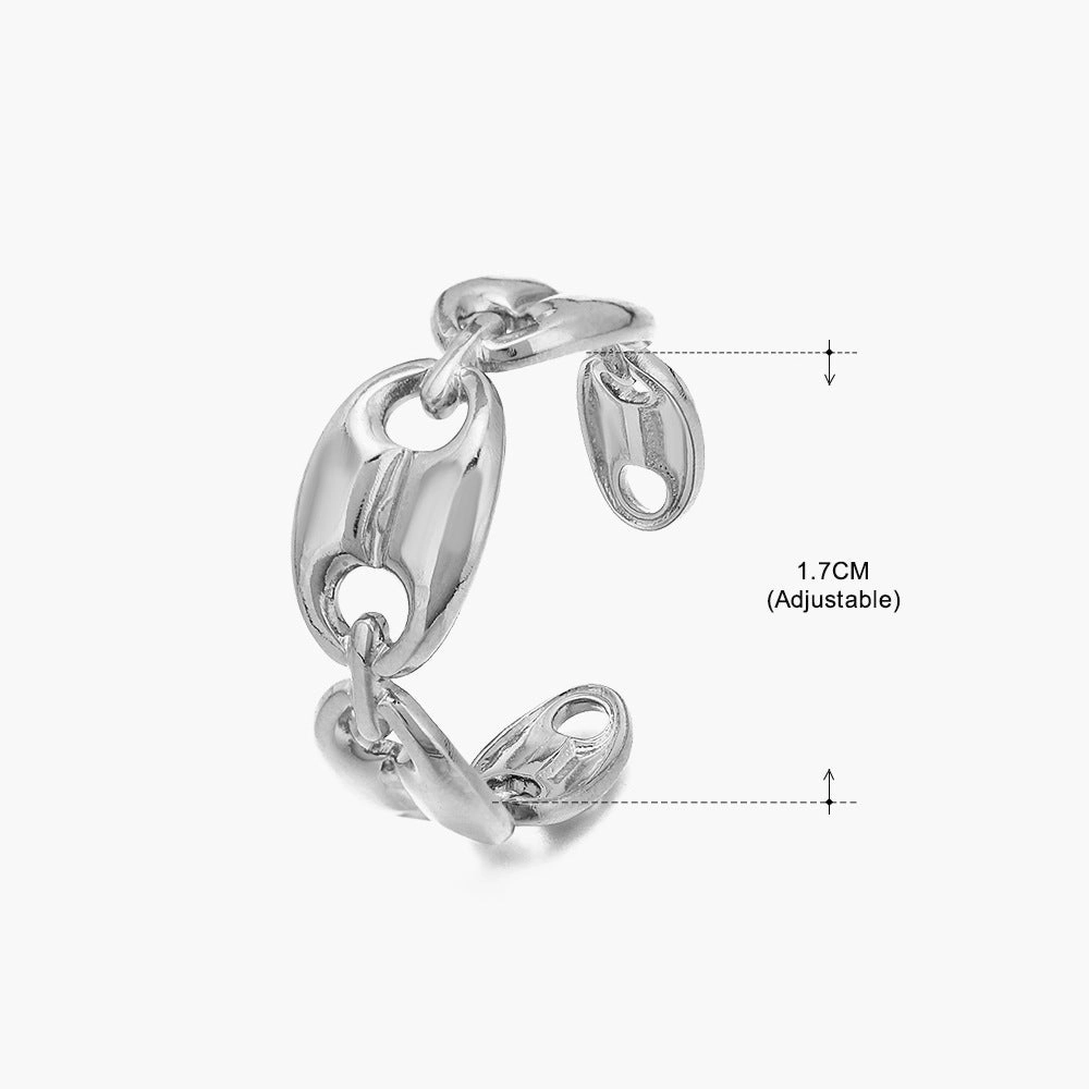 Wholesale Stainless Steel Gold-plated Star Moon Rings
