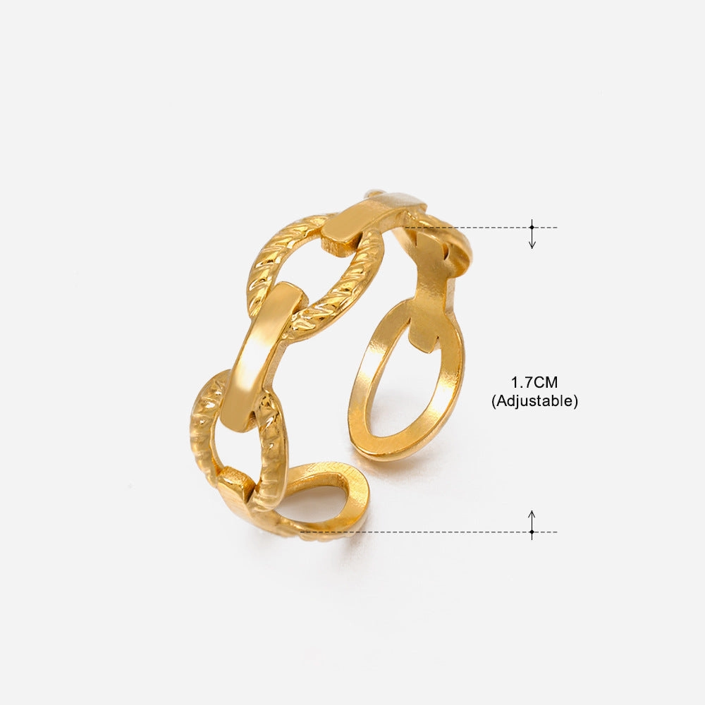 Wholesale Stainless Steel Gold-plated Star Moon Rings
