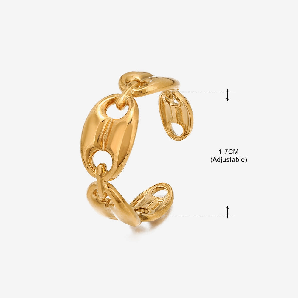Wholesale Stainless Steel Gold-plated Star Moon Rings