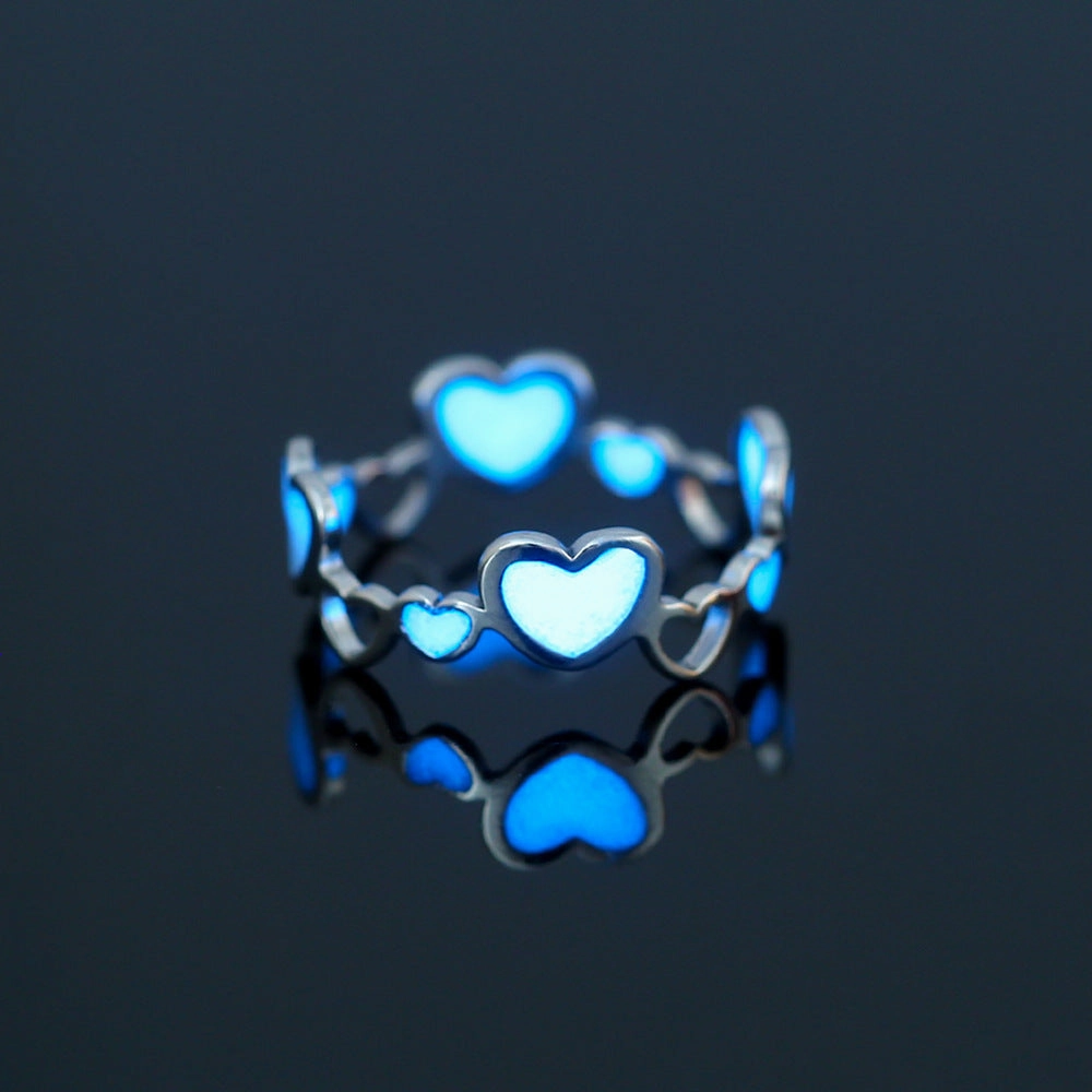 Wholesale Stainless Steel Heart Butterfly Luminous Rings