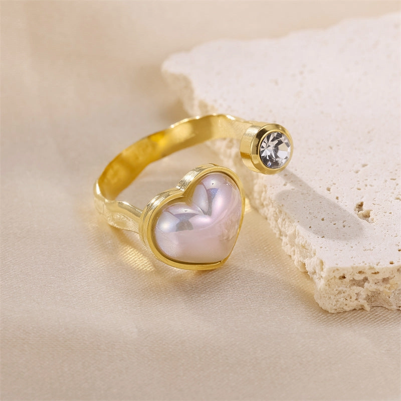 Wholesale Stainless Steel Heart-shaped Open Ring