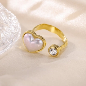 Wholesale Stainless Steel Heart-shaped Open Ring