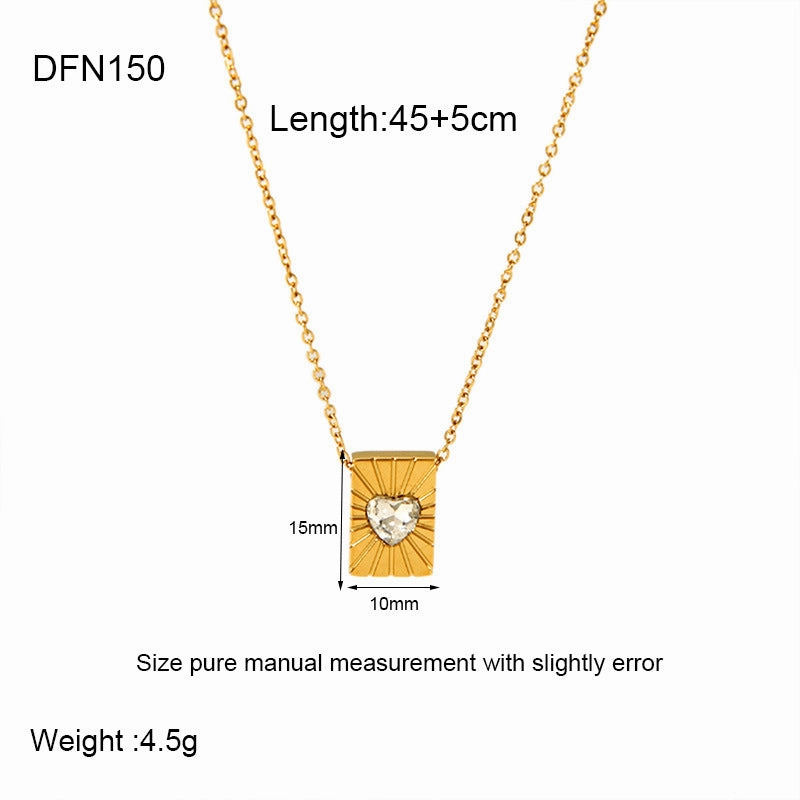 Wholesale stainless steel heart shell palm tree geometric pendant necklace