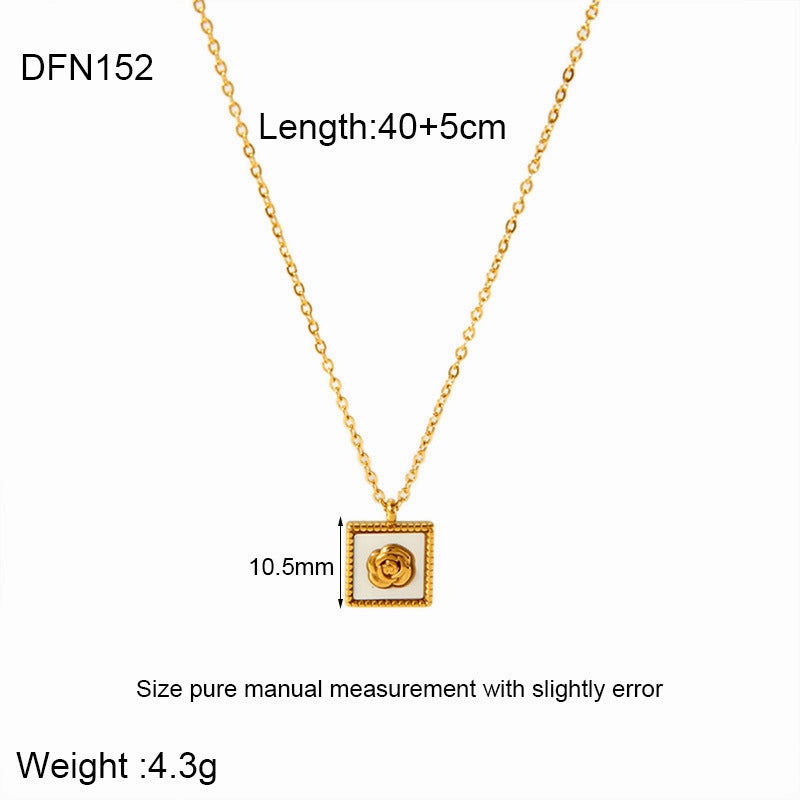 Wholesale stainless steel heart shell palm tree geometric pendant necklace
