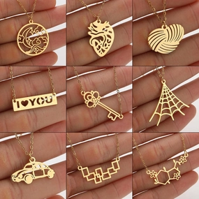 Wholesale Stainless Steel I LOVE YOU Key Clavicle Chain Necklace