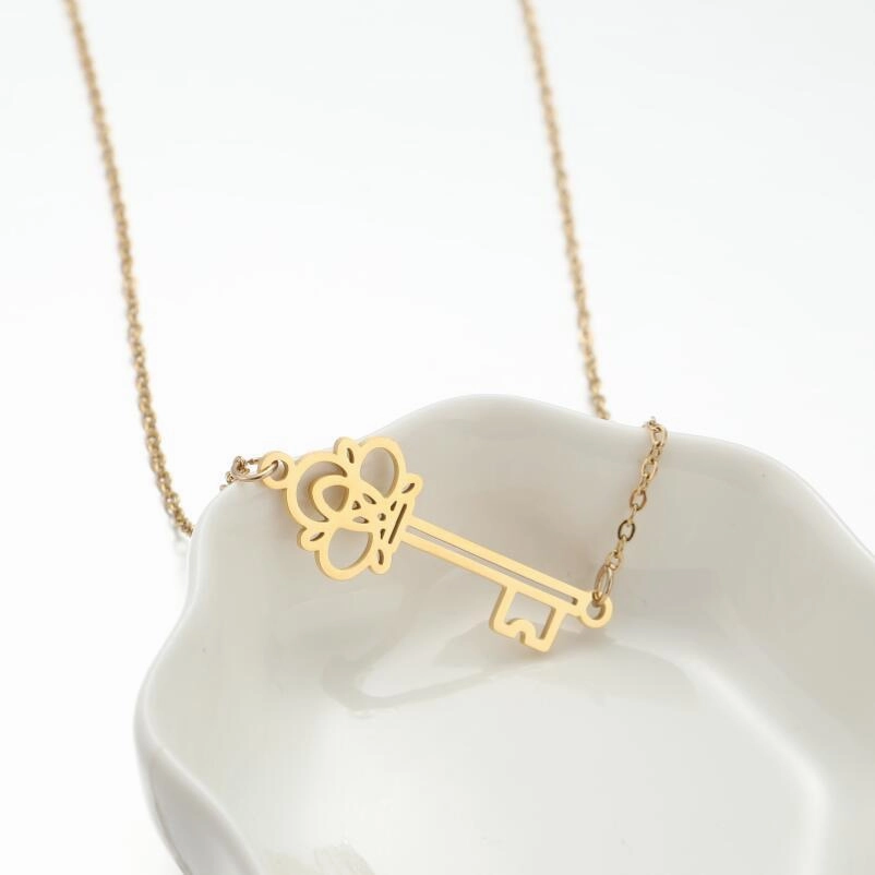 Wholesale Stainless Steel I LOVE YOU Key Clavicle Chain Necklace