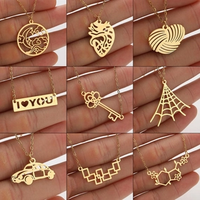 Wholesale Stainless Steel I LOVE YOU Key Clavicle Chain Necklace