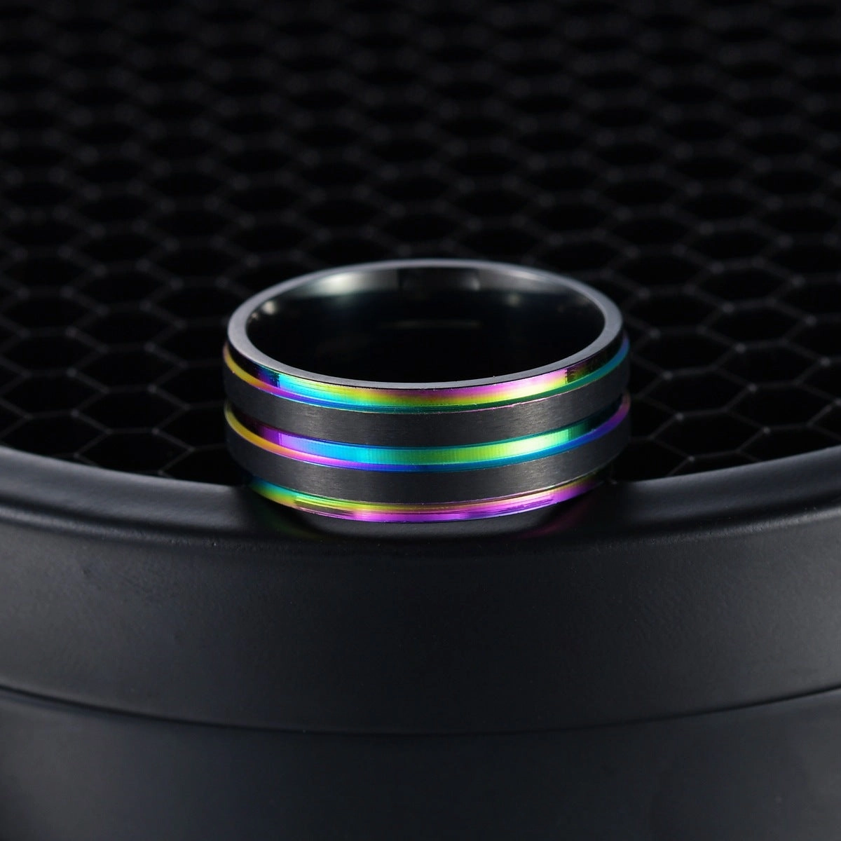 Wholesale Stainless Steel Iridescent Men's Rings