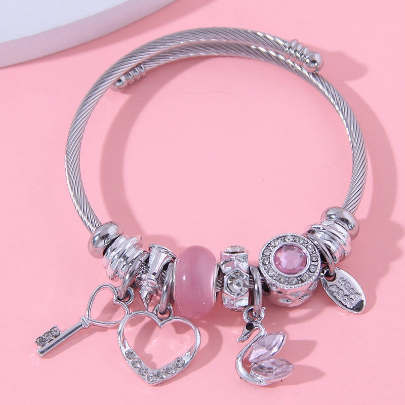 Wholesale Stainless Steel Lemon Carrot Pendant Alloy Bracelet