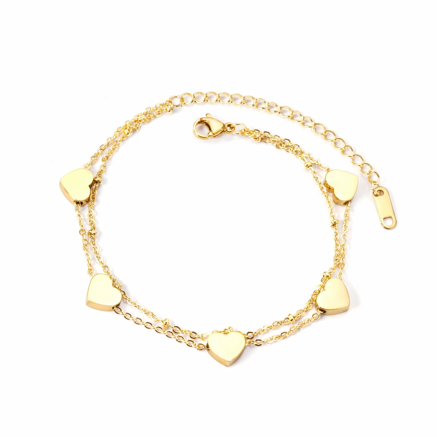 Wholesale Stainless Steel Love Circular Geometric Shell Double Layer Bracelet