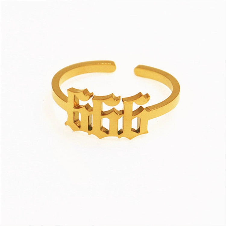 Wholesale Stainless Steel Lucky Number Rings