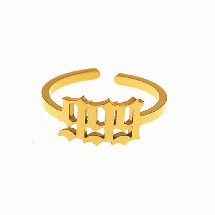 Wholesale Stainless Steel Lucky Number Rings