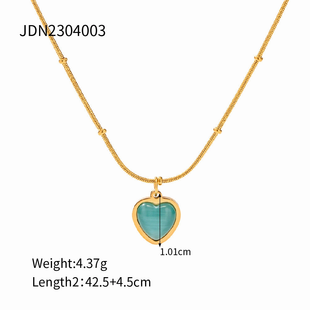 Wholesale Stainless Steel Opal Square Necklaces