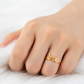 Wholesale Stainless Steel Open Letter Love Ring