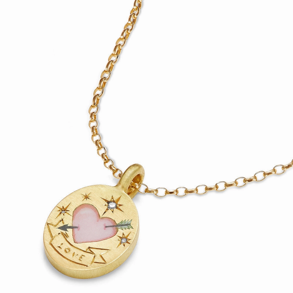 Wholesale Stainless Steel Painted Flower Heart Pendant Necklaces