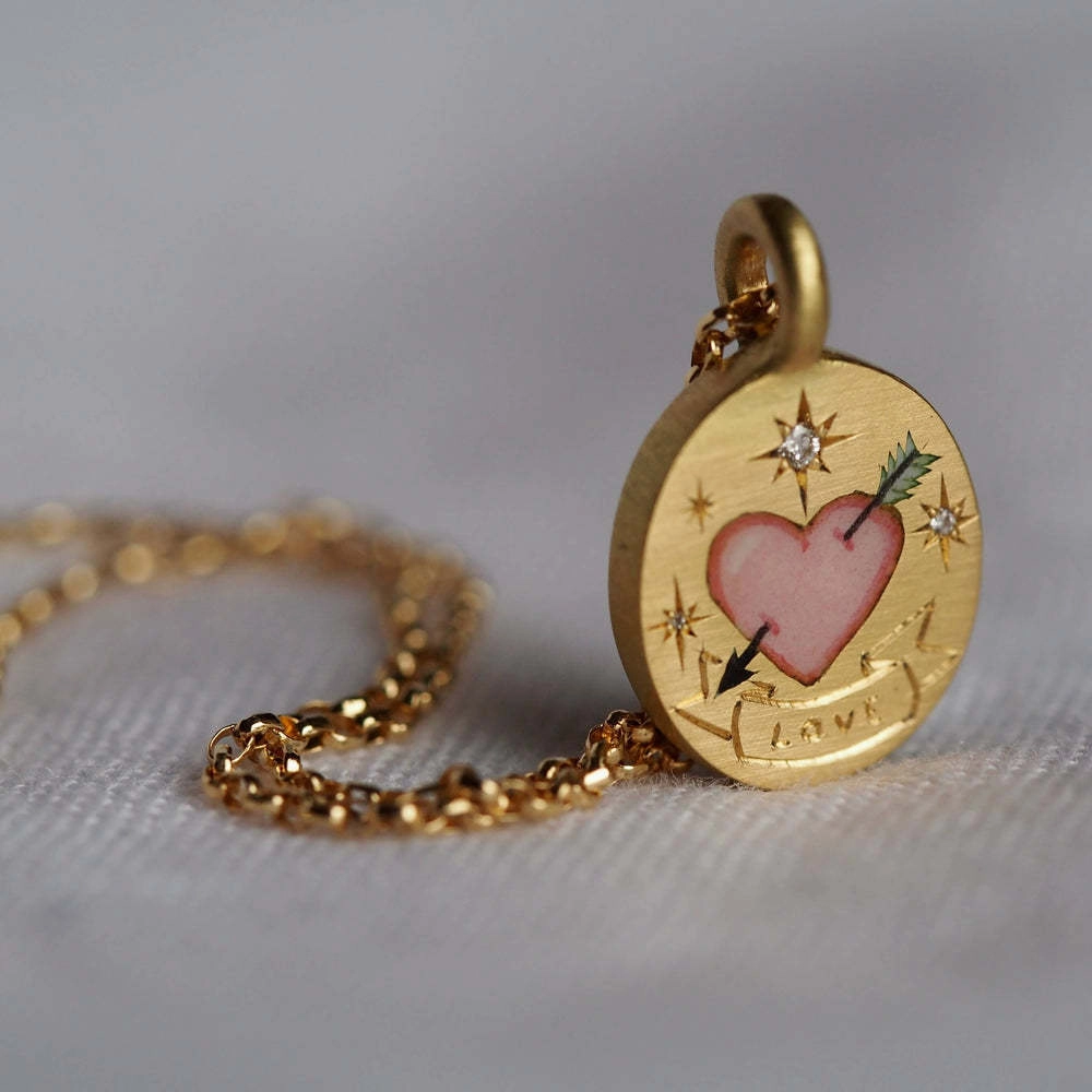 Wholesale Stainless Steel Painted Flower Heart Pendant Necklaces