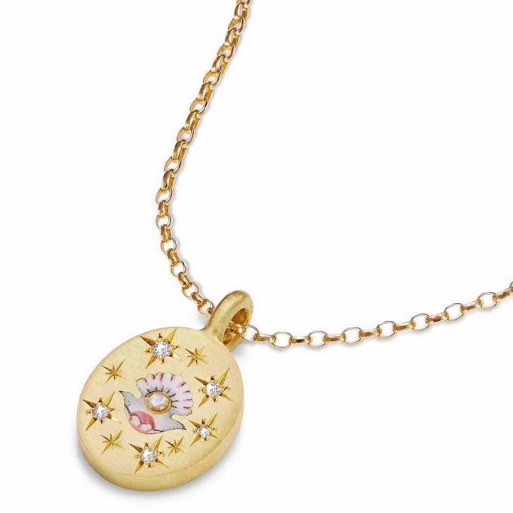 Wholesale Stainless Steel Painted Flower Heart Pendant Necklaces