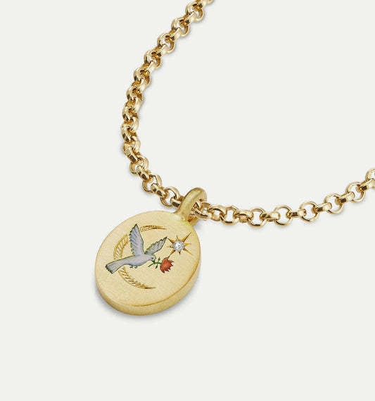 Wholesale Stainless Steel Painted Flower Heart Pendant Necklaces