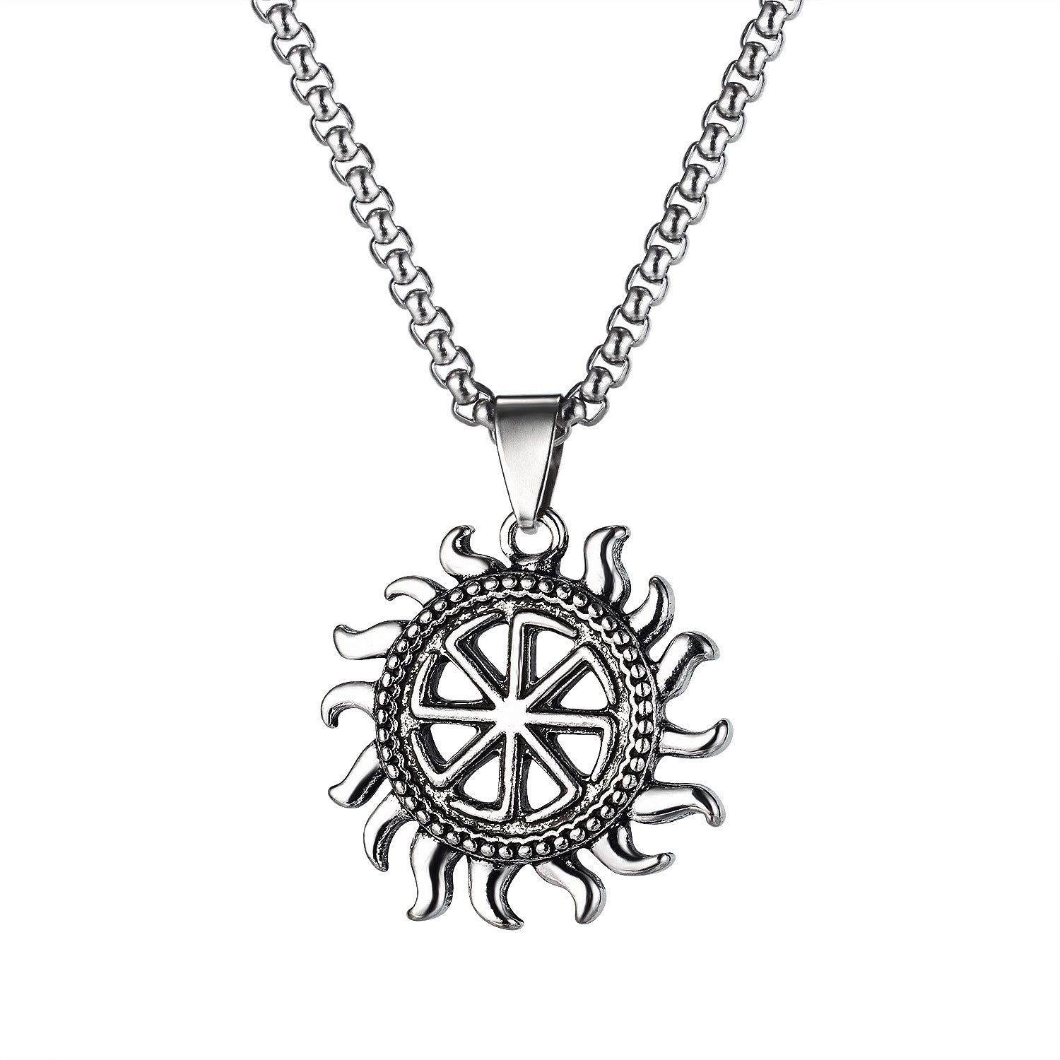 Wholesale Stainless Steel Pirate Double Ax Amulet Pendant Necklace