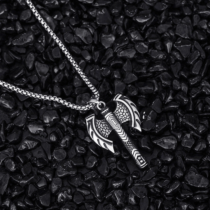 Wholesale Stainless Steel Pirate Double Ax Amulet Pendant Necklace