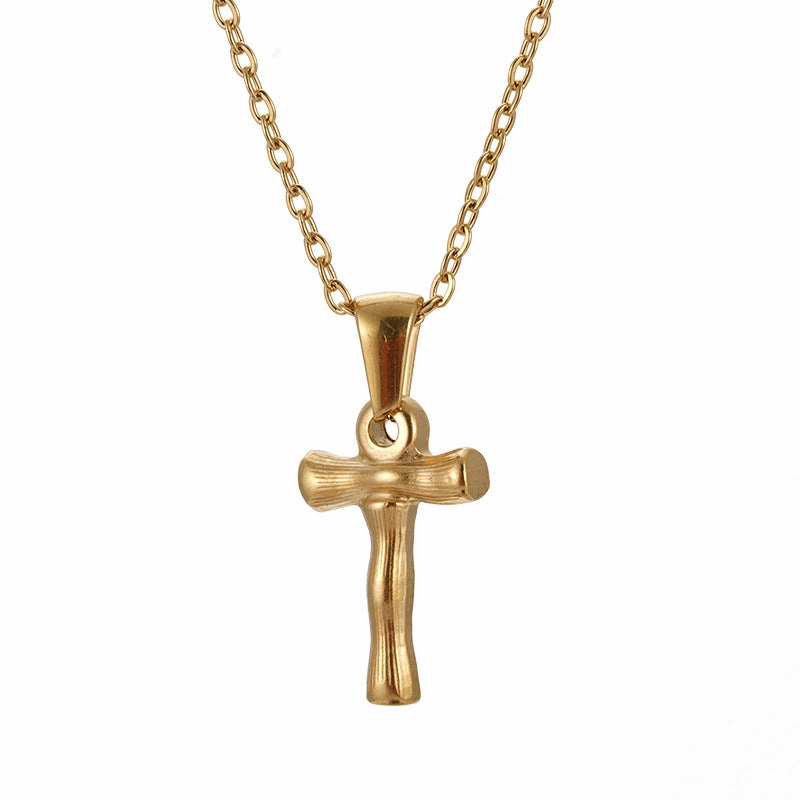 Wholesale Stainless Steel Plated 18K Bamboo Letter Necklace