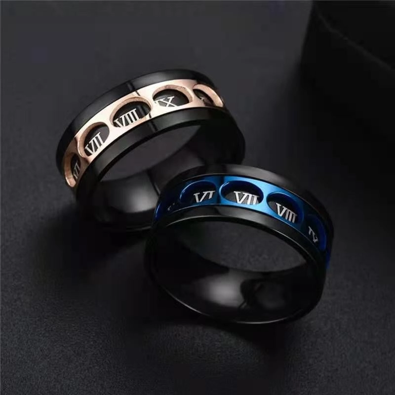 Wholesale Stainless Steel Roman Numeral Ring