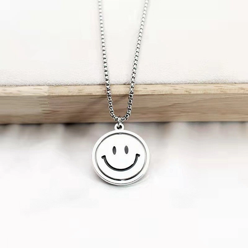 Wholesale Stainless Steel Rotating Smiley Face Sweater Chain