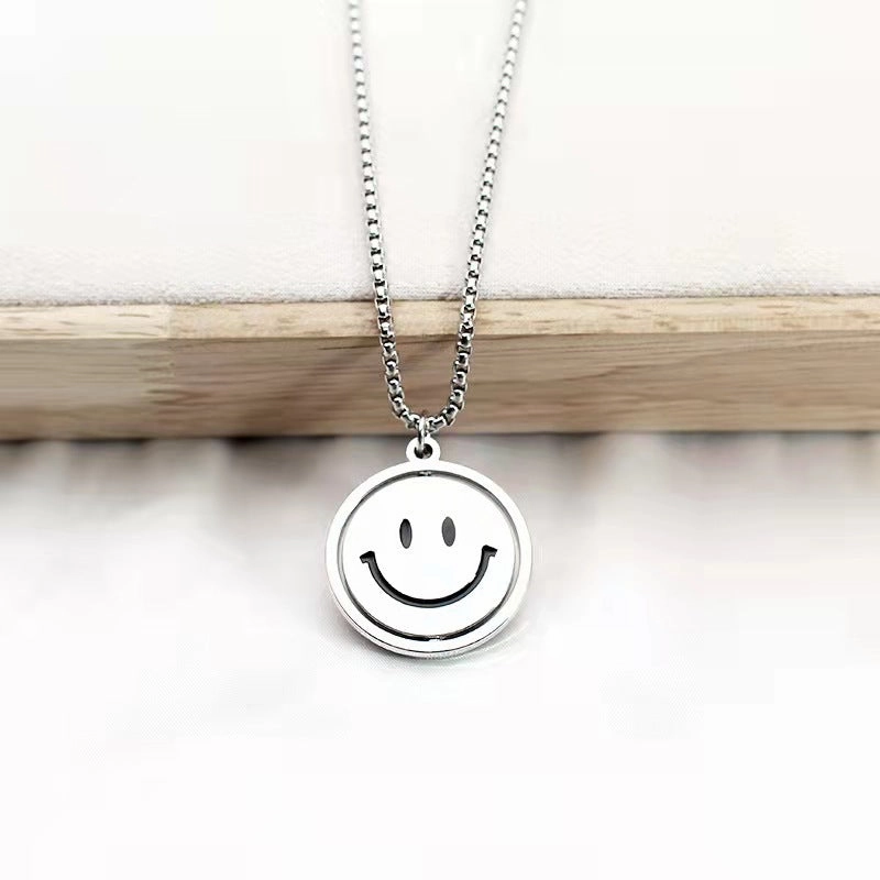 Wholesale Stainless Steel Rotating Smiley Face Sweater Chain
