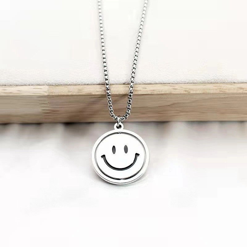 Wholesale Stainless Steel Rotating Smiley Face Sweater Chain