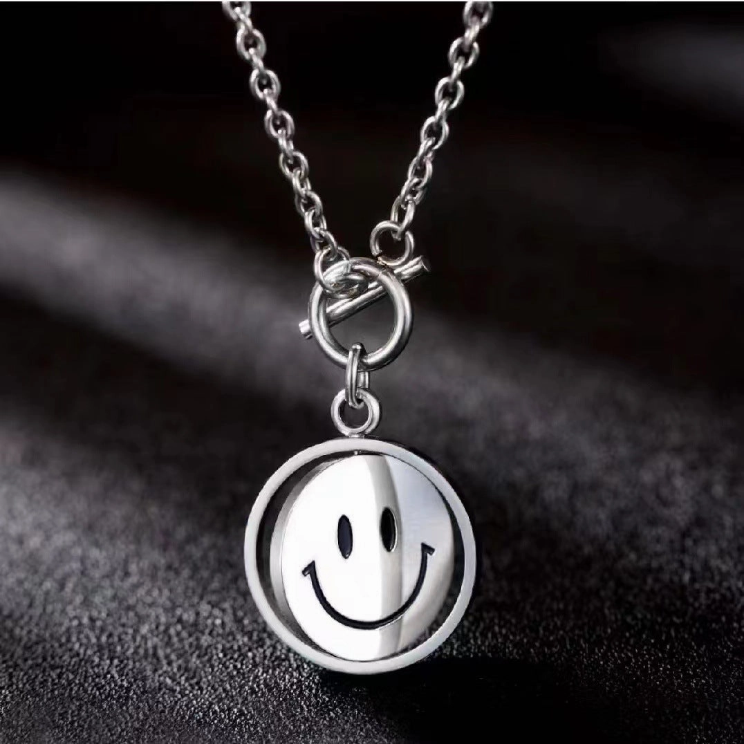 Wholesale Stainless Steel Rotating Smiley Face Sweater Chain