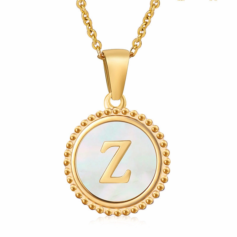 Wholesale Stainless Steel Shell Letter Necklaces