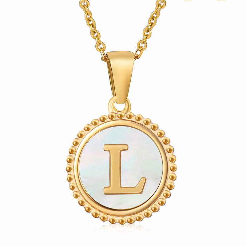 Wholesale Stainless Steel Shell Letter Necklaces
