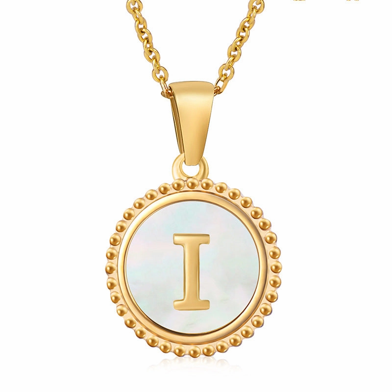 Wholesale Stainless Steel Shell Letter Necklaces
