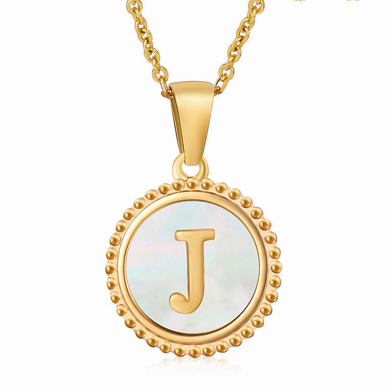 Wholesale Stainless Steel Shell Letter Necklaces