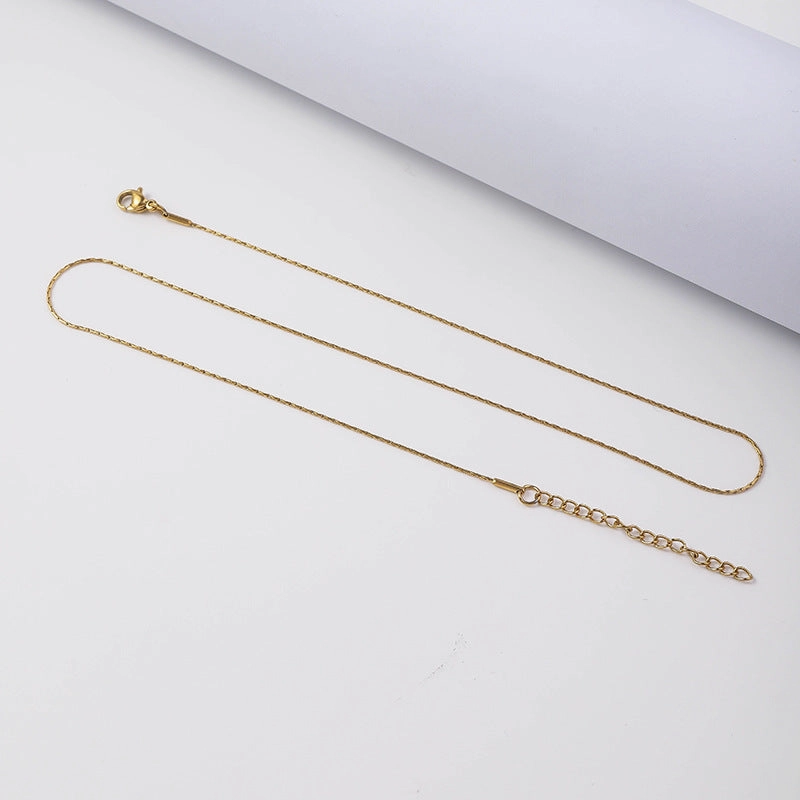 Wholesale Stainless Steel Side Chain Hammer Round Non Fading Titanium Steel Necklaces
