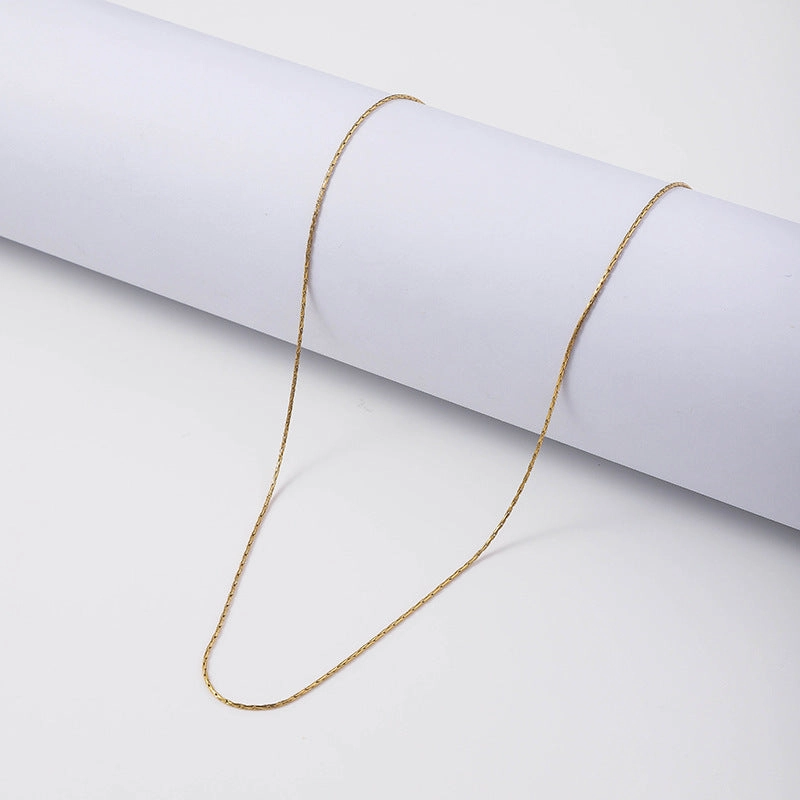 Wholesale Stainless Steel Side Chain Hammer Round Non Fading Titanium Steel Necklaces