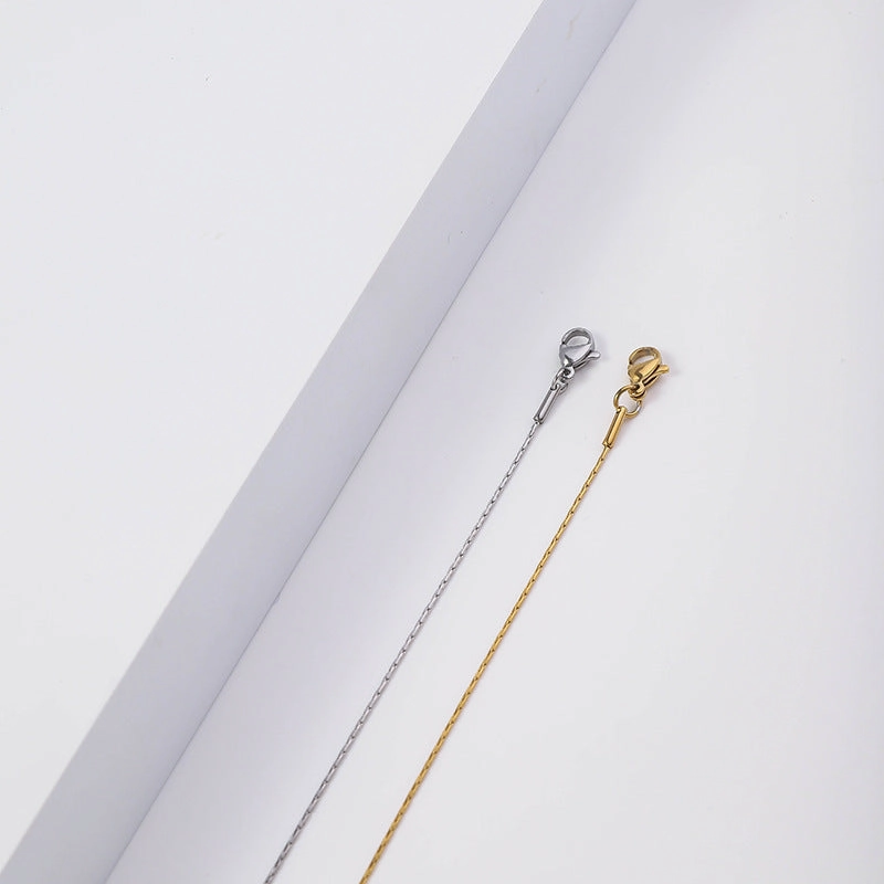Wholesale Stainless Steel Side Chain Hammer Round Non Fading Titanium Steel Necklaces