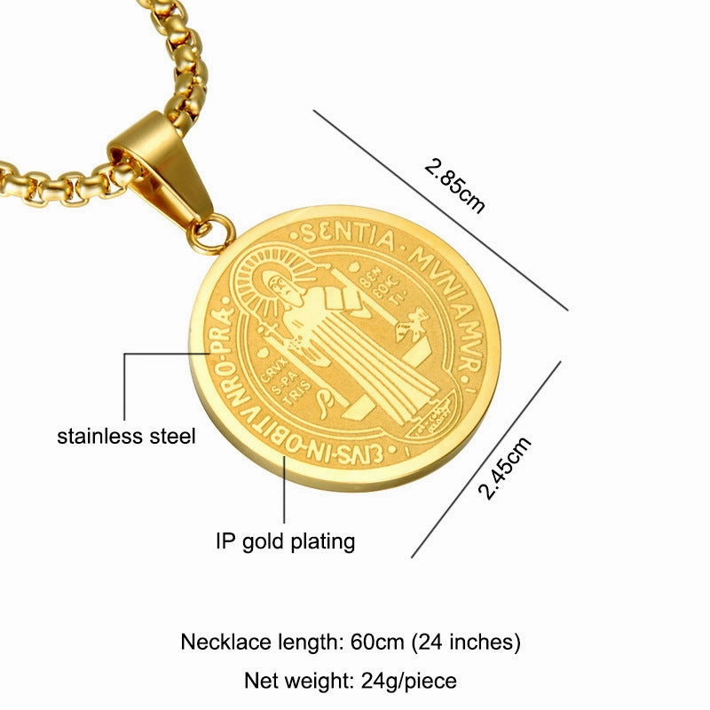 Wholesale Stainless Steel Small Round Brand Necklaces