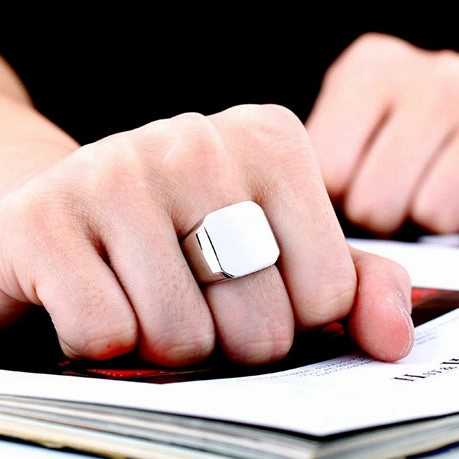 Wholesale Stainless Steel Square Mens Rings