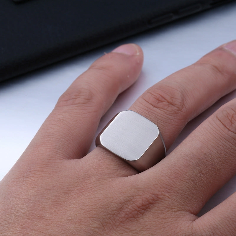 Wholesale Stainless Steel Square Mens Rings