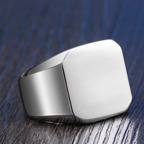 Wholesale Stainless Steel Square Mens Rings