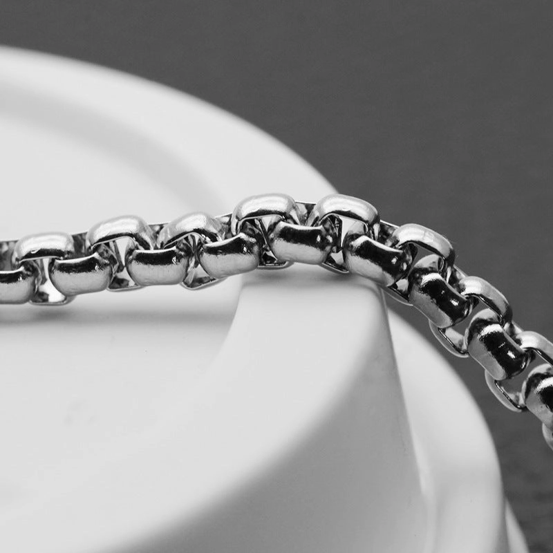 Wholesale Stainless Steel Square Pearl Chain Men's Titanium Steel Necklaces