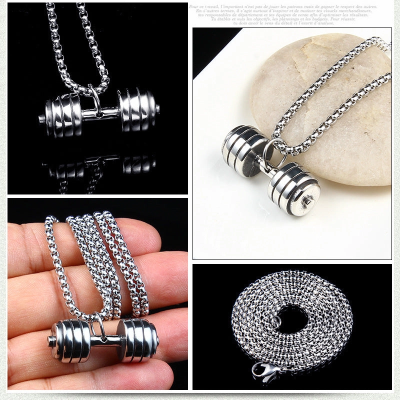 Wholesale Stainless Steel Square Pearl Necklace Titanium Steel Jewelry European and American Men's Necklace